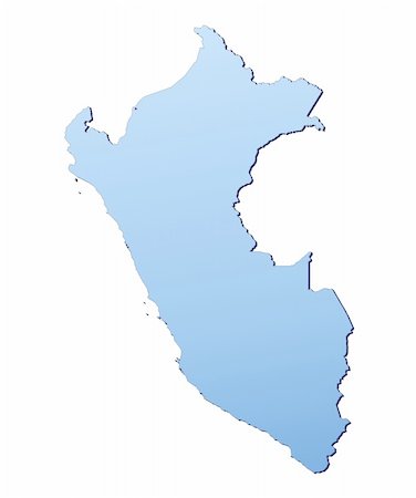 south american country peru - Peru map filled with light blue gradient. High resolution. Mercator projection. Stock Photo - Budget Royalty-Free & Subscription, Code: 400-05049033