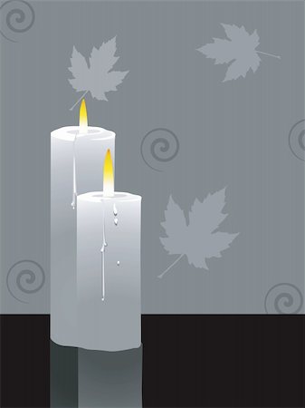 simsearch:614-00387940,k - Illustration of two candles lighted Photographie de stock - Aubaine LD & Abonnement, Code: 400-05049311