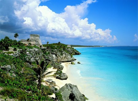 Tulum mayan ruins in Mexico,fantastic beach. Stock Photo - Budget Royalty-Free & Subscription, Code: 400-05049466