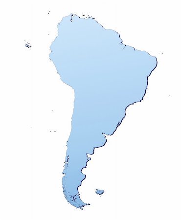 simsearch:400-04511519,k - South America map filled with light blue gradient. High resolution. Mercator projection. Foto de stock - Royalty-Free Super Valor e Assinatura, Número: 400-05049507