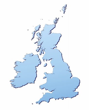 simsearch:400-04511519,k - Great Britain map filled with light blue gradient. High resolution. Mercator projection. Foto de stock - Super Valor sin royalties y Suscripción, Código: 400-05049508
