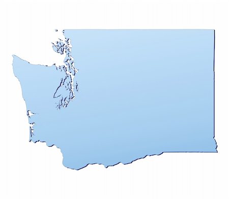 simsearch:400-04511519,k - Washington(USA) map filled with light blue gradient. High resolution. Mercator projection. Foto de stock - Royalty-Free Super Valor e Assinatura, Número: 400-05049510