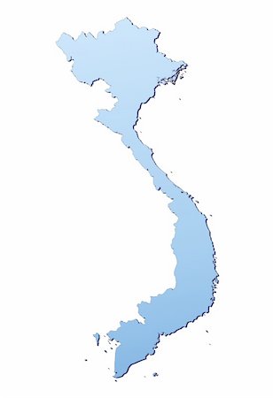 simsearch:400-04511519,k - Vietnam map filled with light blue gradient. High resolution. Mercator projection. Foto de stock - Royalty-Free Super Valor e Assinatura, Número: 400-05049525