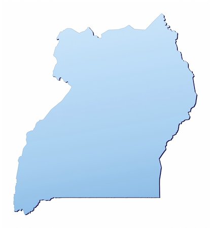 Uganda map filled with light blue gradient. High resolution. Mercator projection. Stock Photo - Budget Royalty-Free & Subscription, Code: 400-05049520