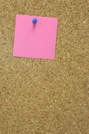 Colorful blank post it note affixed to the corkboard. Stock Photo - Budget Royalty-Free & Subscription, Code: 400-05040051