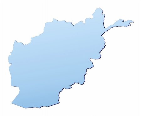 Afghanistan map filled with light blue gradient. High resolution. Mercator projection. Stock Photo - Budget Royalty-Free & Subscription, Code: 400-05040231