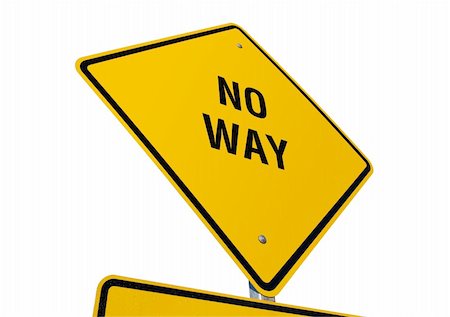 No Way road sign isolated on a white background. Contains clipping path. Photographie de stock - Aubaine LD & Abonnement, Code: 400-05040323