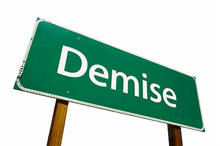 simsearch:400-04691775,k - Demise road sign isolated on a white background. Contains Clipping Path. Stockbilder - Microstock & Abonnement, Bildnummer: 400-05040585