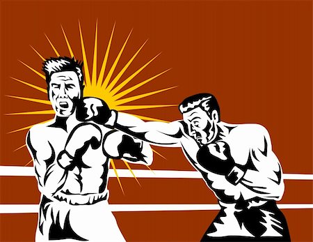 person punching for victory - Illustration on the sport of boxing Stock Photo - Budget Royalty-Free & Subscription, Code: 400-05040735