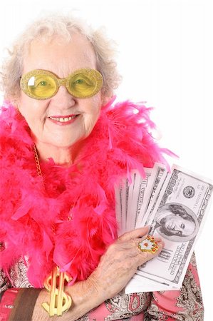 pictures old lady lost - old woman winning money Stock Photo - Budget Royalty-Free & Subscription, Code: 400-05040871