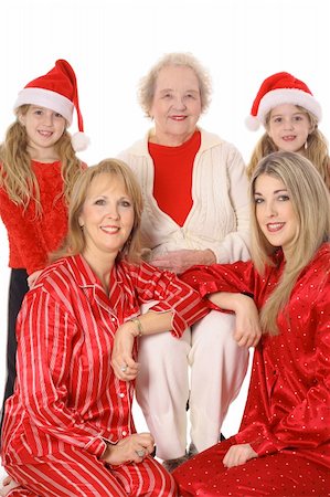 daughter helping elderly parent - Christmas with the girls vertical Stock Photo - Budget Royalty-Free & Subscription, Code: 400-05040914