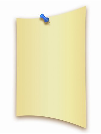 simsearch:400-04592928,k - Blank paper page with a thumb tack isolated on white Stock Photo - Budget Royalty-Free & Subscription, Code: 400-05041149