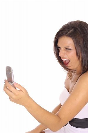 simsearch:400-04001639,k - angry woman screaming at phone vertical Foto de stock - Super Valor sin royalties y Suscripción, Código: 400-05041260