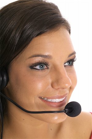 simsearch:400-04001221,k - brunette customer service vertical Photographie de stock - Aubaine LD & Abonnement, Code: 400-05041276
