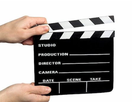 hands holding a movie clapper Photographie de stock - Aubaine LD & Abonnement, Code: 400-05041316