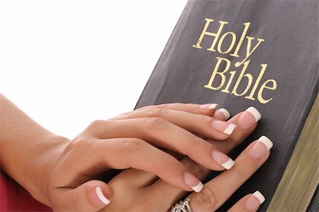 female hands on holy bible Stock Photo - Budget Royalty-Free & Subscription, Code: 400-05041391