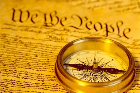 simsearch:400-04001298,k - Antique compass and first words of United States Constitution Photographie de stock - Aubaine LD & Abonnement, Code: 400-05041419