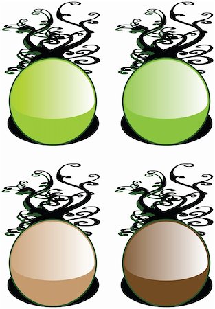 simsearch:400-04001344,k - Set Of Four Interesting Organic Eco Buttons Illustration Badge Vector Stock Photo - Budget Royalty-Free & Subscription, Code: 400-05041469