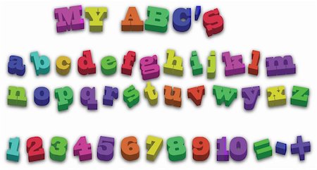 fridge magnet - Multicolor 123 ABD Alphabet Fridge Magnets Vector Illustration Stock Photo - Budget Royalty-Free & Subscription, Code: 400-05041477