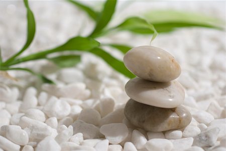 smithesmith (artist) - zen stones and bamboo on white pebbles background - meditation concept Stock Photo - Budget Royalty-Free & Subscription, Code: 400-05041613