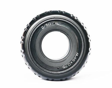 simsearch:400-06915716,k - Black camera lens isolated in white background Stock Photo - Budget Royalty-Free & Subscription, Code: 400-05042021