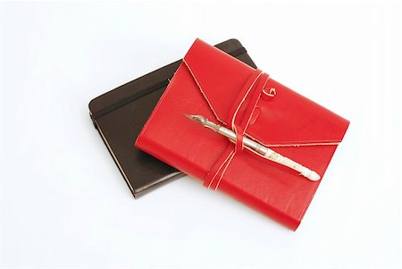 smithesmith (artist) - An old red diary with a calligraphy pen on top -  white background Stock Photo - Budget Royalty-Free & Subscription, Code: 400-05042098