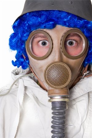 Person in gas mask on white background Stock Photo - Budget Royalty-Free & Subscription, Code: 400-05042151