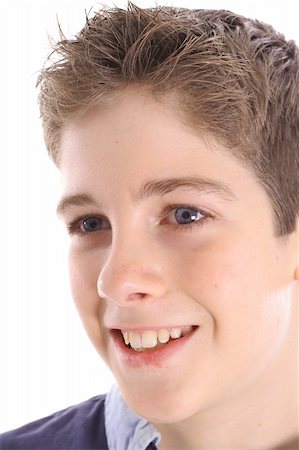 happy young boy profile shot Photographie de stock - Aubaine LD & Abonnement, Code: 400-05042920