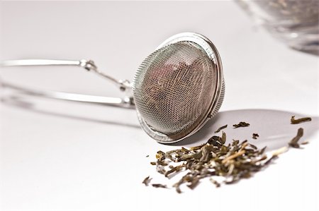 Macro picture of a tea STRAINER over white Stock Photo - Budget Royalty-Free & Subscription, Code: 400-05043052