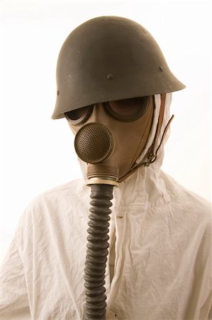 Person in gas mask on white background Stock Photo - Budget Royalty-Free & Subscription, Code: 400-05043227