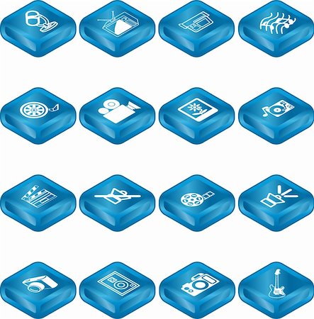 A series set of icons relating to various types of media. Stock Photo - Budget Royalty-Free & Subscription, Code: 400-05043251