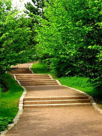 shrubs walkway - peaceful path in a public parc Photographie de stock - Aubaine LD & Abonnement, Code: 400-05043497