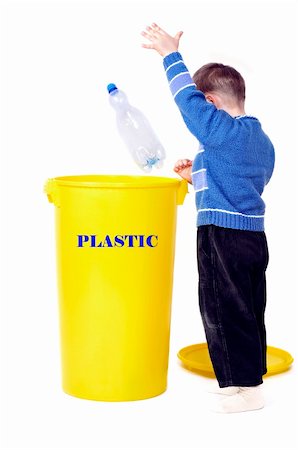 segregation - Young boy recycling plastic bottle Stock Photo - Budget Royalty-Free & Subscription, Code: 400-05054216
