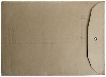 Vintage closed manilla envelope on white isolated background. Stockbilder - Microstock & Abonnement, Bildnummer: 400-05054731
