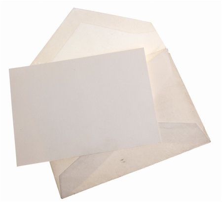 Vintage old envelope with blank sheet of paper. Stockbilder - Microstock & Abonnement, Bildnummer: 400-05054733