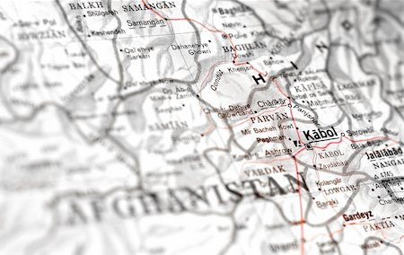 afghanistan map detail with focus on kabul (kabol) Stock Photo - Budget Royalty-Free & Subscription, Code: 400-05055005