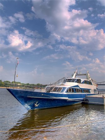 dragunov (artist) - The HDR image of the yacht by the mooring Stock Photo - Budget Royalty-Free & Subscription, Code: 400-05055152