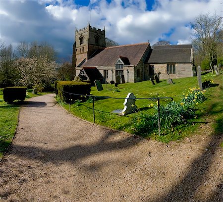 churchyard beoley church warwickshire midlands Stock Photo - Budget Royalty-Free & Subscription, Code: 400-05055369