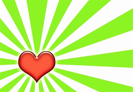 simsearch:400-04558459,k - Emo Heart Wallpaper Background on Sunburst Green and White Fotografie stock - Microstock e Abbonamento, Codice: 400-05055396