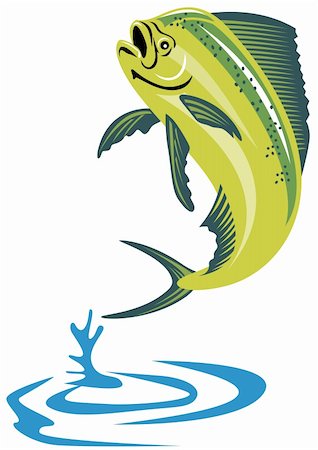 dorado - Vector art of a dolphin fish Stock Photo - Budget Royalty-Free & Subscription, Code: 400-05055410