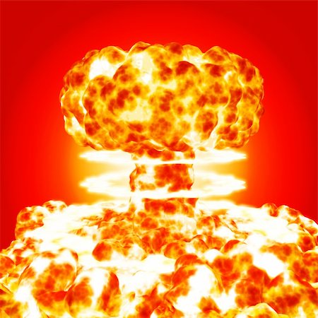 nuclear bomb blasting on red background Foto de stock - Super Valor sin royalties y Suscripción, Código: 400-05055904