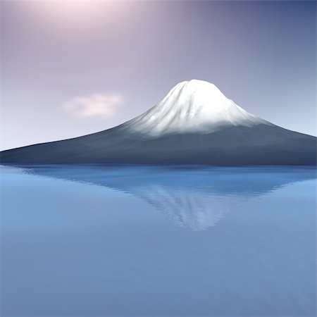 3d scene mount fuji in japan Stock Photo - Budget Royalty-Free & Subscription, Code: 400-05055958