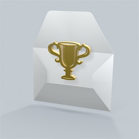 simsearch:400-05109180,k - golden winner cup in an envelope Stockbilder - Microstock & Abonnement, Bildnummer: 400-05055988