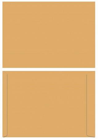 Front and back view of a Brown Envelope in vertoc file. Useful in envelope design. Stock Photo - Budget Royalty-Free & Subscription, Code: 400-05056065