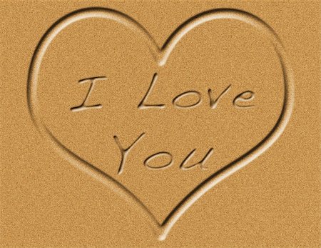 simsearch:400-08495448,k - I Love You Message in the Sand Illustration Stock Photo - Budget Royalty-Free & Subscription, Code: 400-05056240