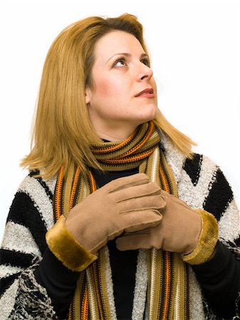 gloves woman dressed in winter clothes Stock Photo - Budget Royalty-Free & Subscription, Code: 400-05056294