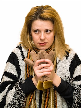 gloves woman dressed in winter clothes Stock Photo - Budget Royalty-Free & Subscription, Code: 400-05056295