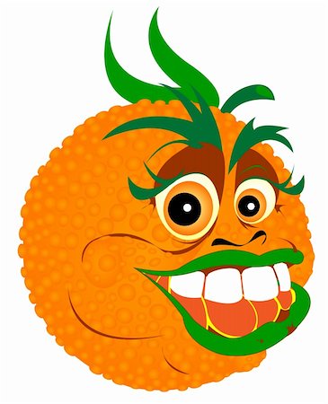 vector illustration of tropic orange cartoon character Photographie de stock - Aubaine LD & Abonnement, Code: 400-05056499