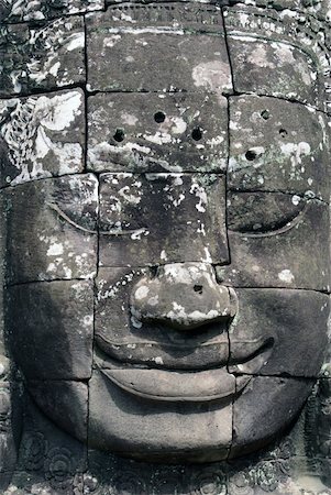 shanin (artist) - Fasce with big nose in Bayon temple, Angkor, Canbodia Stock Photo - Budget Royalty-Free & Subscription, Code: 400-05056773