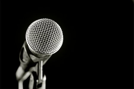 vocal microphone isolated on black Stock Photo - Budget Royalty-Free & Subscription, Code: 400-05057206